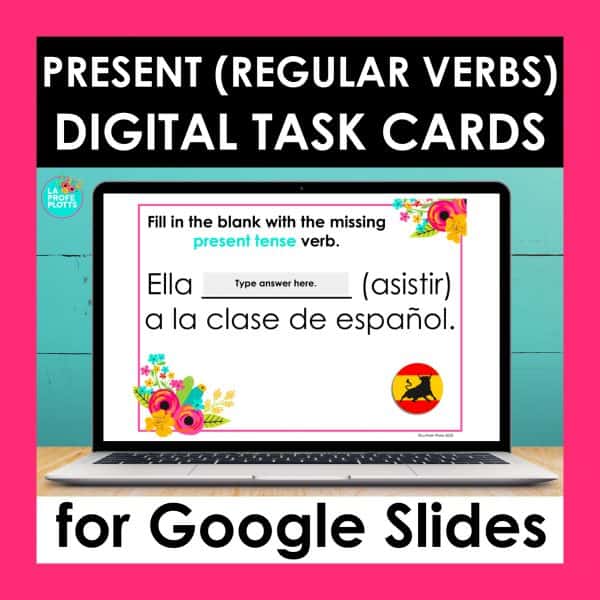 regular present tense verbs Google Slides cover