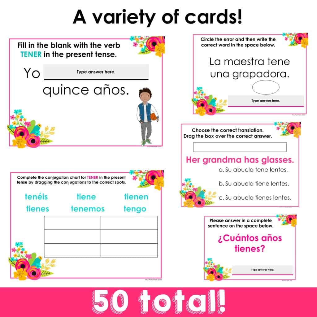 TENER Digital Task Cards for Google Slides - La Profe Plotts