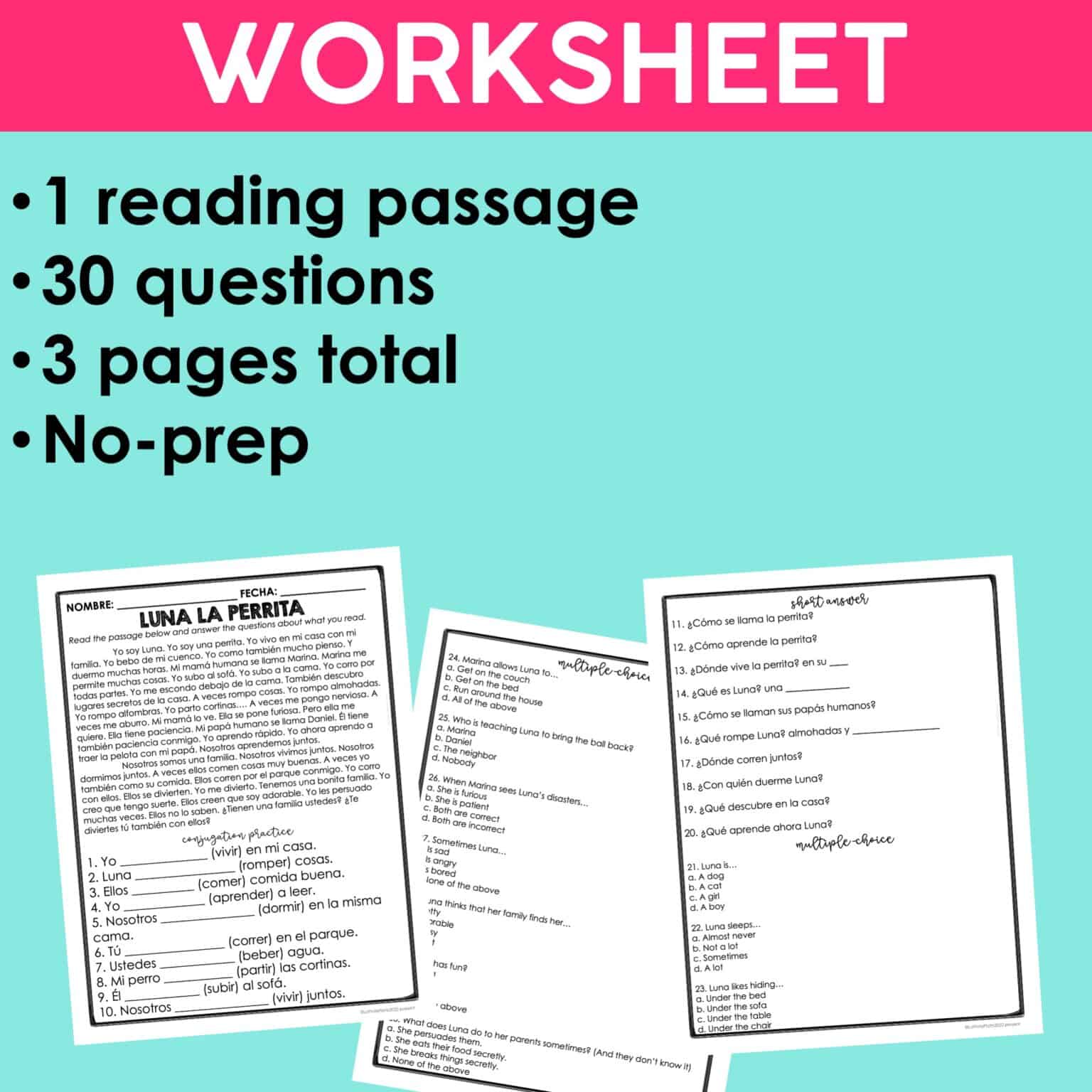 Spanish Sub Plans | Present ER IR Verbs Reading Comprehension ...