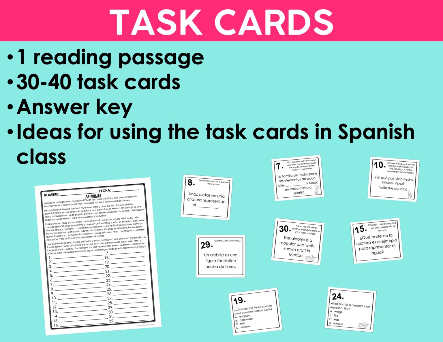 Spanish Sub Plans Mega Bundle | Printable Reading Activities - La Profe ...