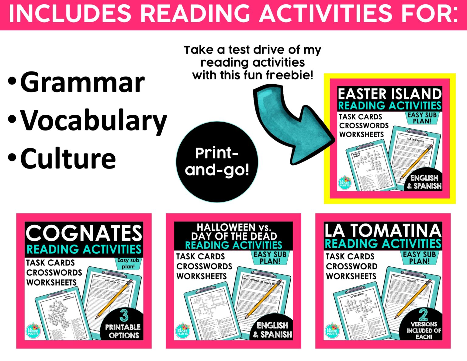 Spanish Sub Plans Mega Bundle | Printable Reading Activities - La Profe ...