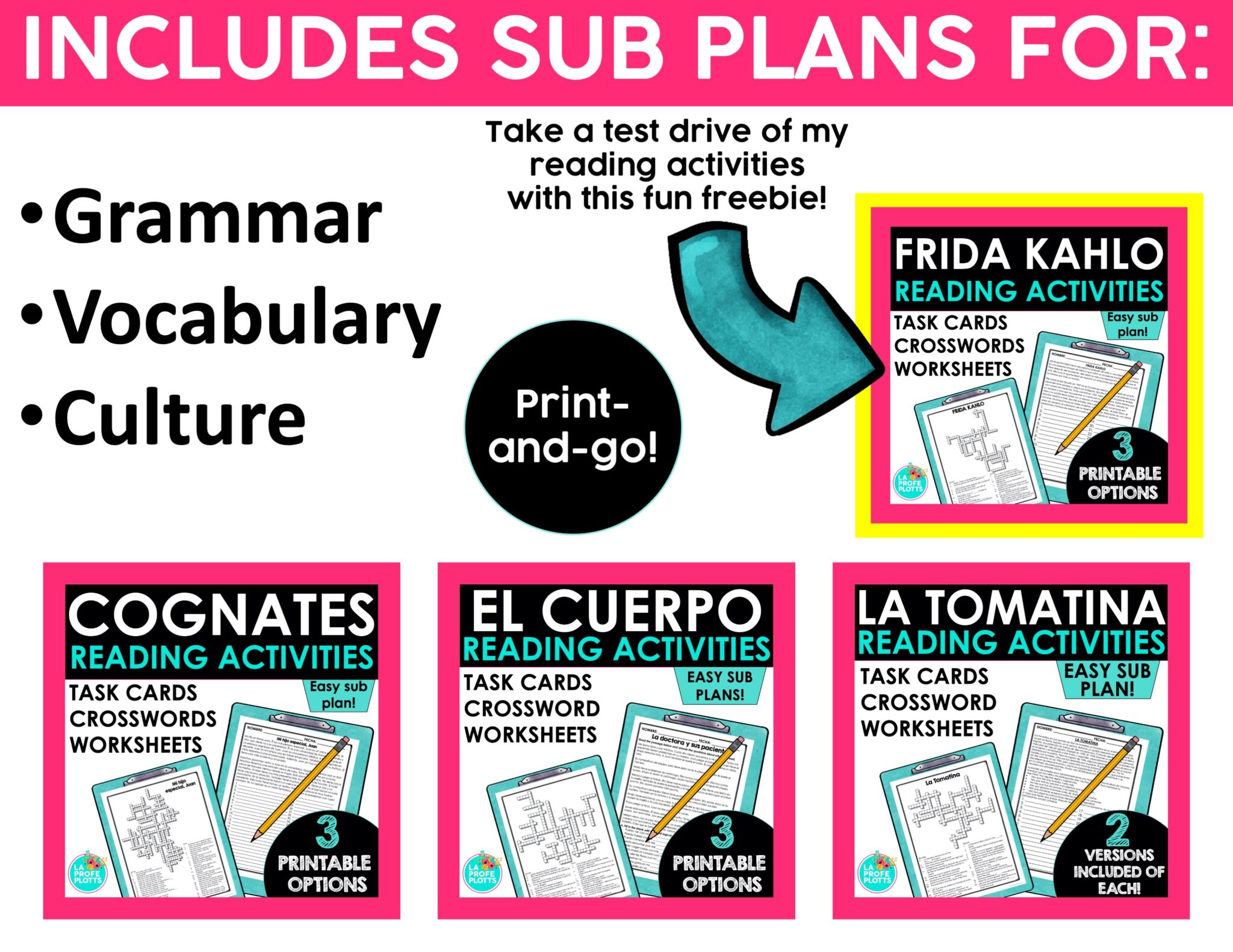 Spanish Sub Plans Mega Bundle | Printable Reading Activities - La Profe ...