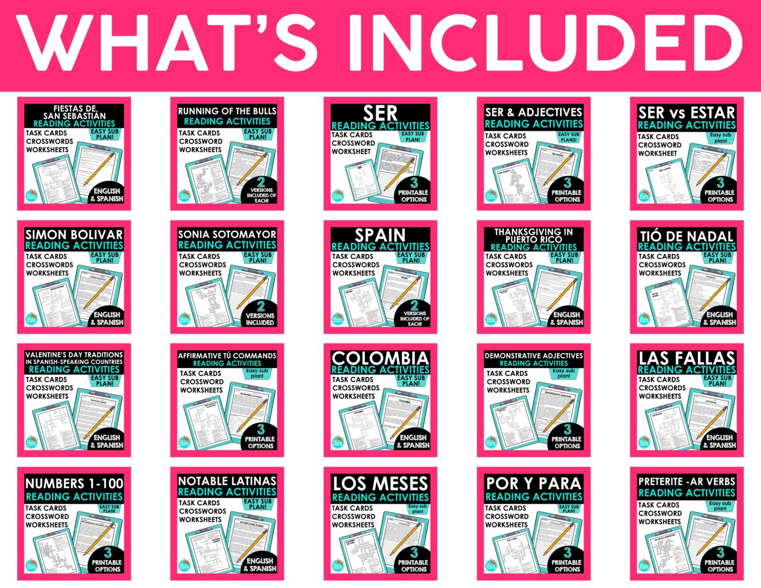Spanish Sub Plans Mega Bundle | Printable Reading Activities - La Profe ...