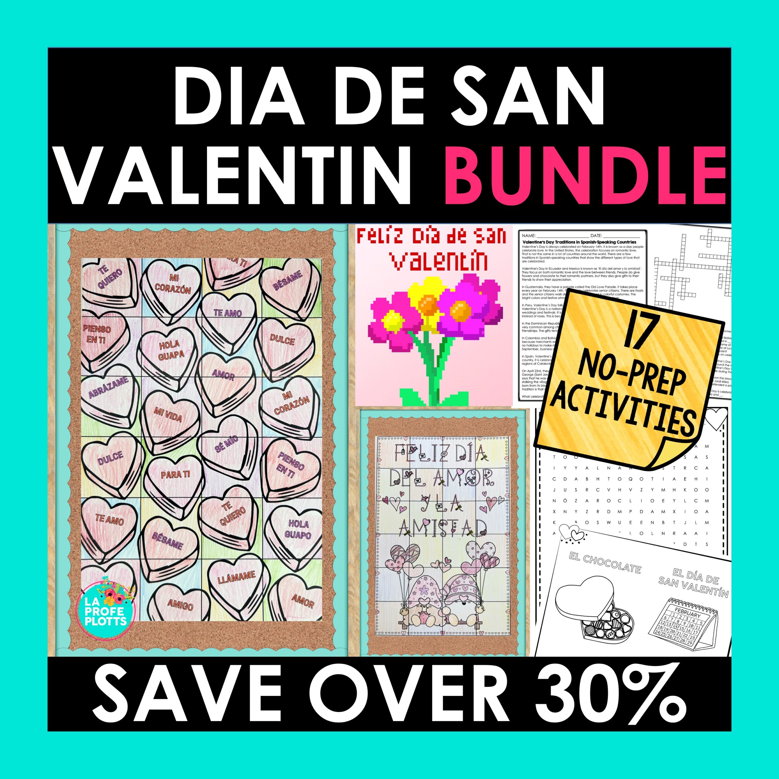Spanish Valentine's Day Activities Bundle