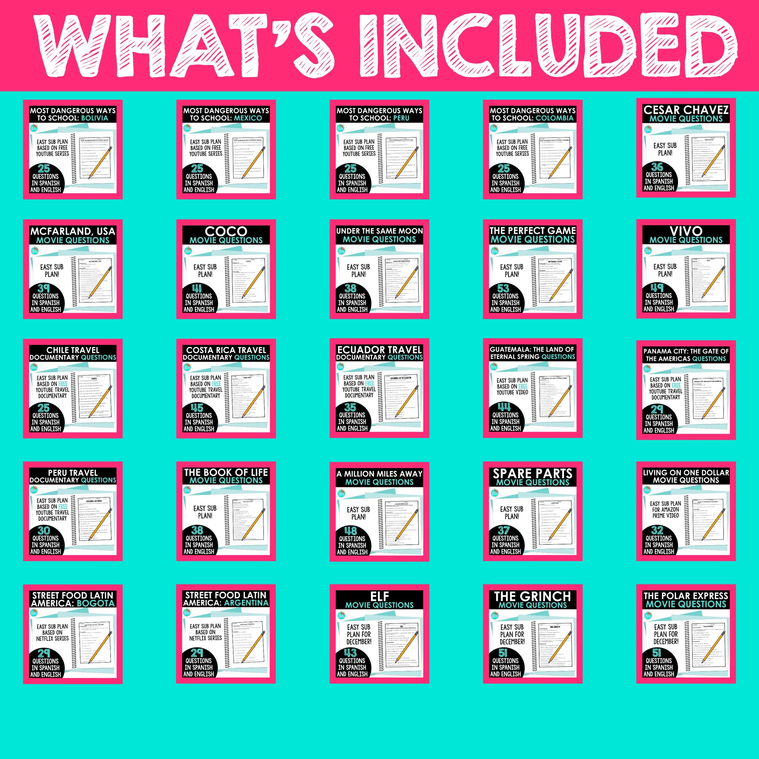 Spanish Class Movie Question Mega Bundle | Spanish Movie and Video Guides - Image 5