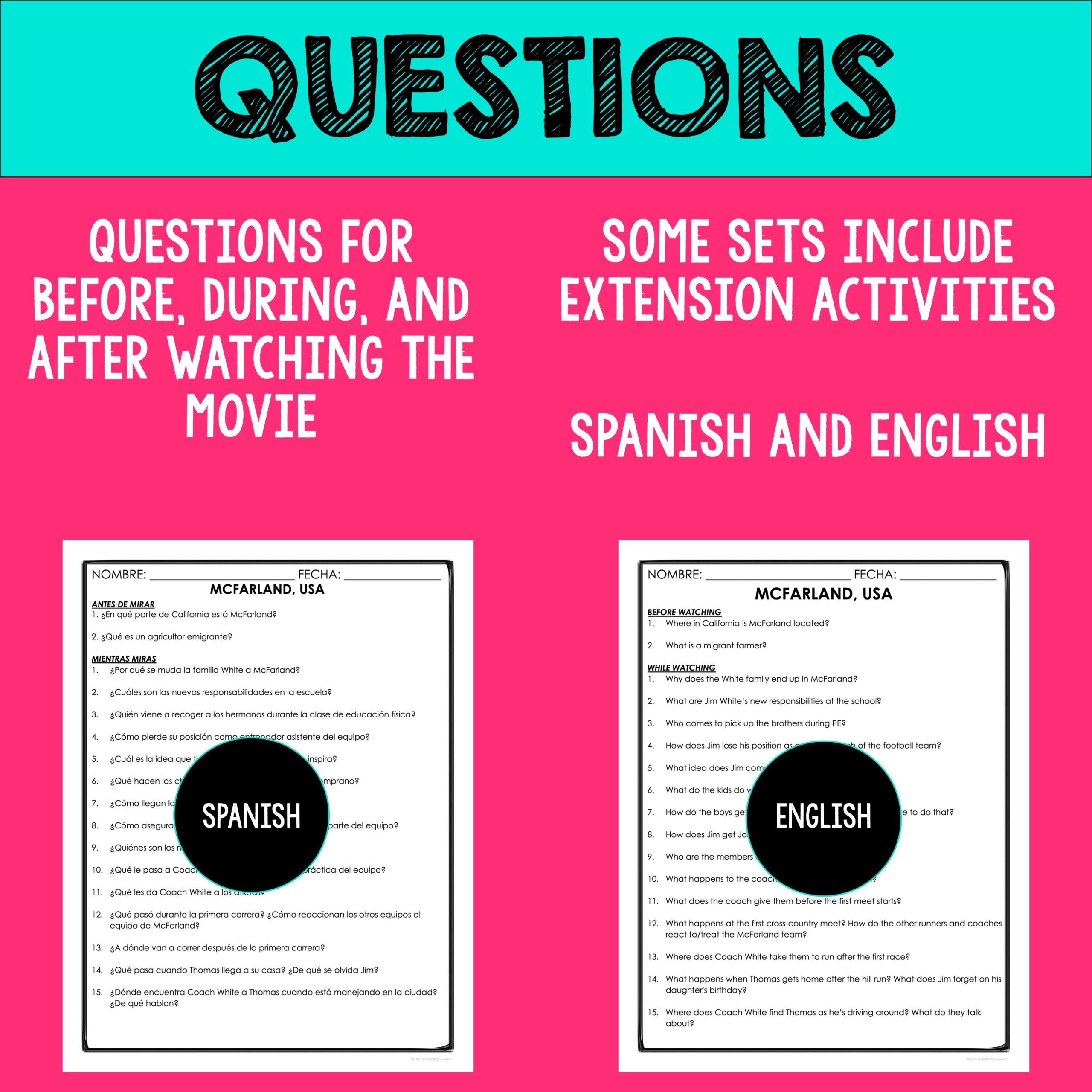 Spanish Class Movie Question Mega Bundle | Spanish Movie and Video Guides - Image 7