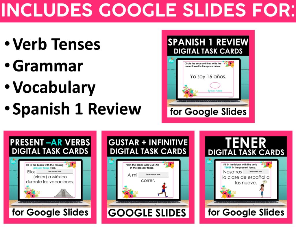 Spanish 1 Google Activities Bundle - La Profe Plotts