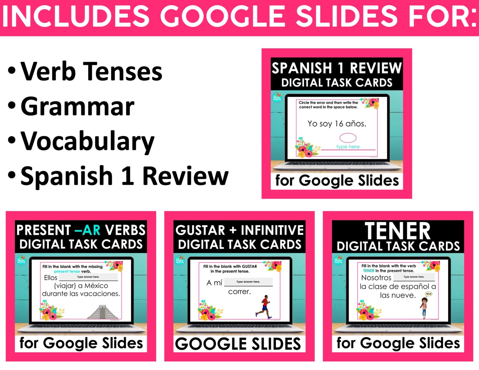 Spanish 1 Google Activities Bundle - La Profe Plotts