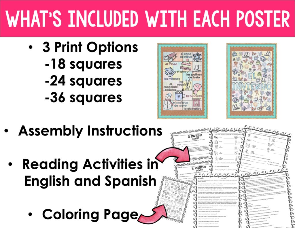 Spanish Winter Activities Bundle - La Profe Plotts