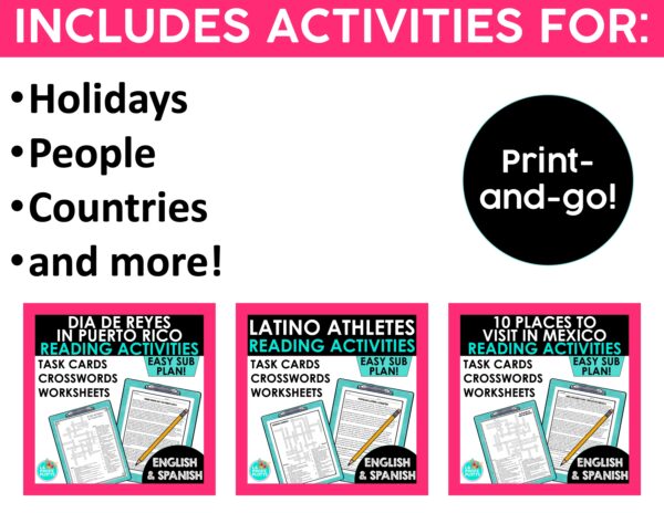 Culture Reading Activities Bundle #2 | Printable Reading Activities for Spanish Class - Image 4