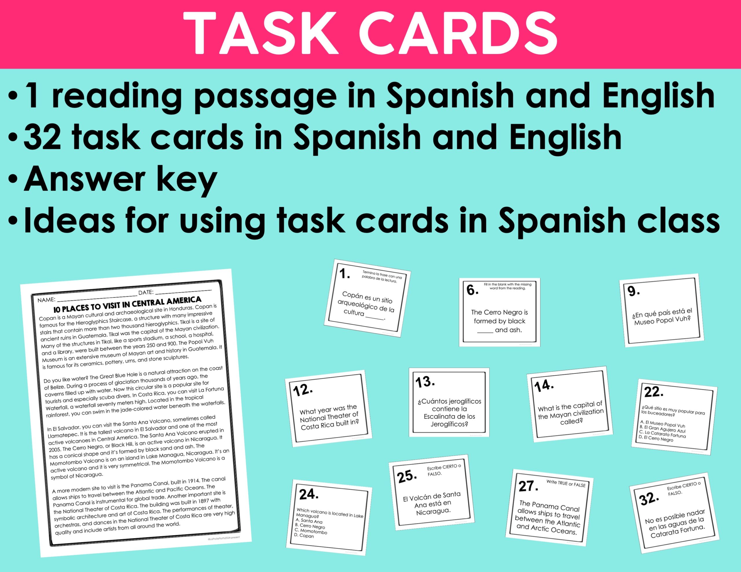Culture Reading Activities Bundle #2 | Printable Reading Activities for Spanish Class - Image 7