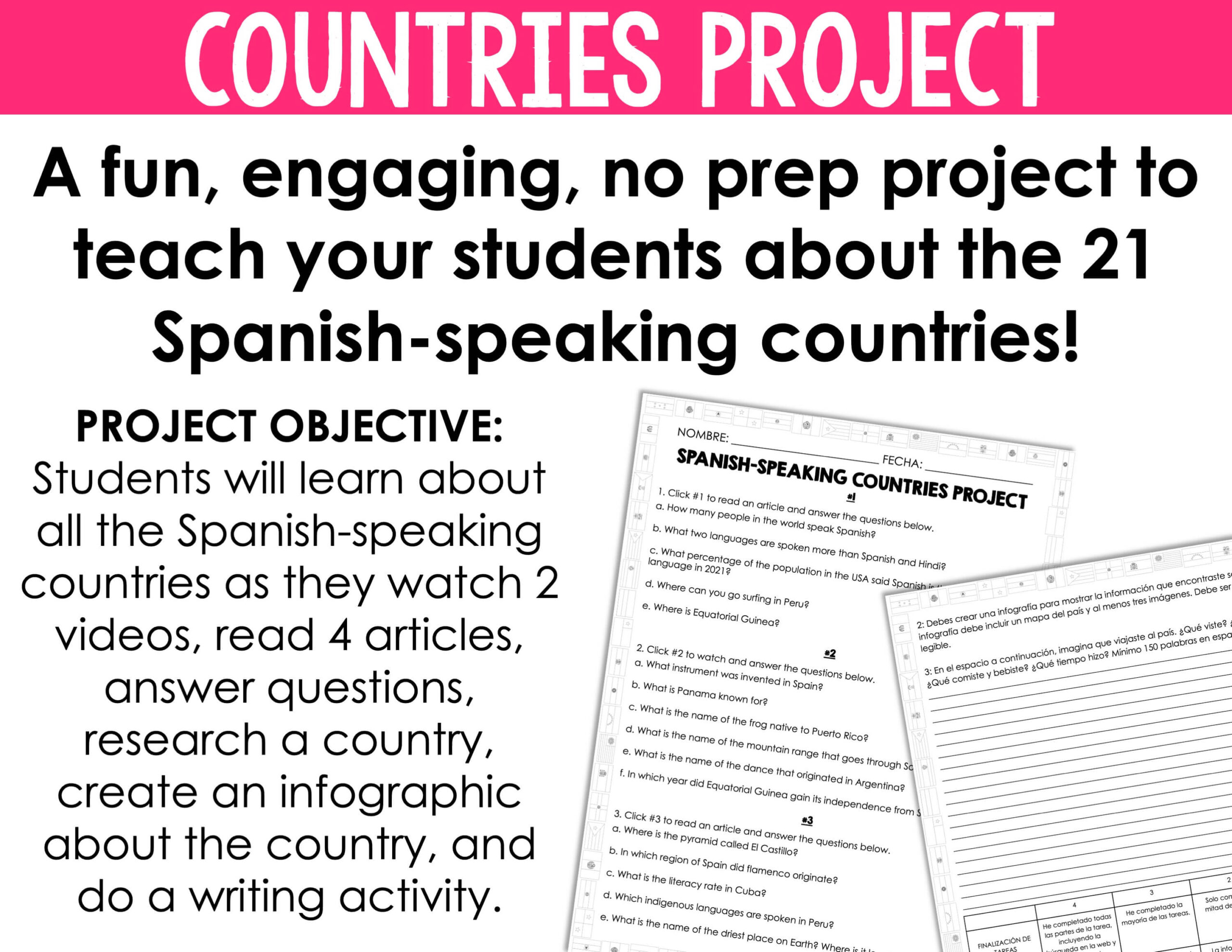 Spanish Back to School Activities | Projects, Readings, Posters, Icebreakers, & More - Image 4