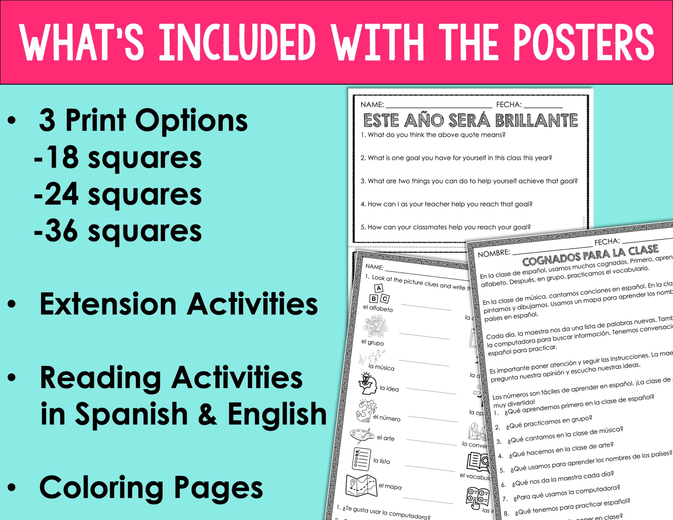 Spanish Back to School Activities | Projects, Readings, Posters, Icebreakers, & More - Image 8