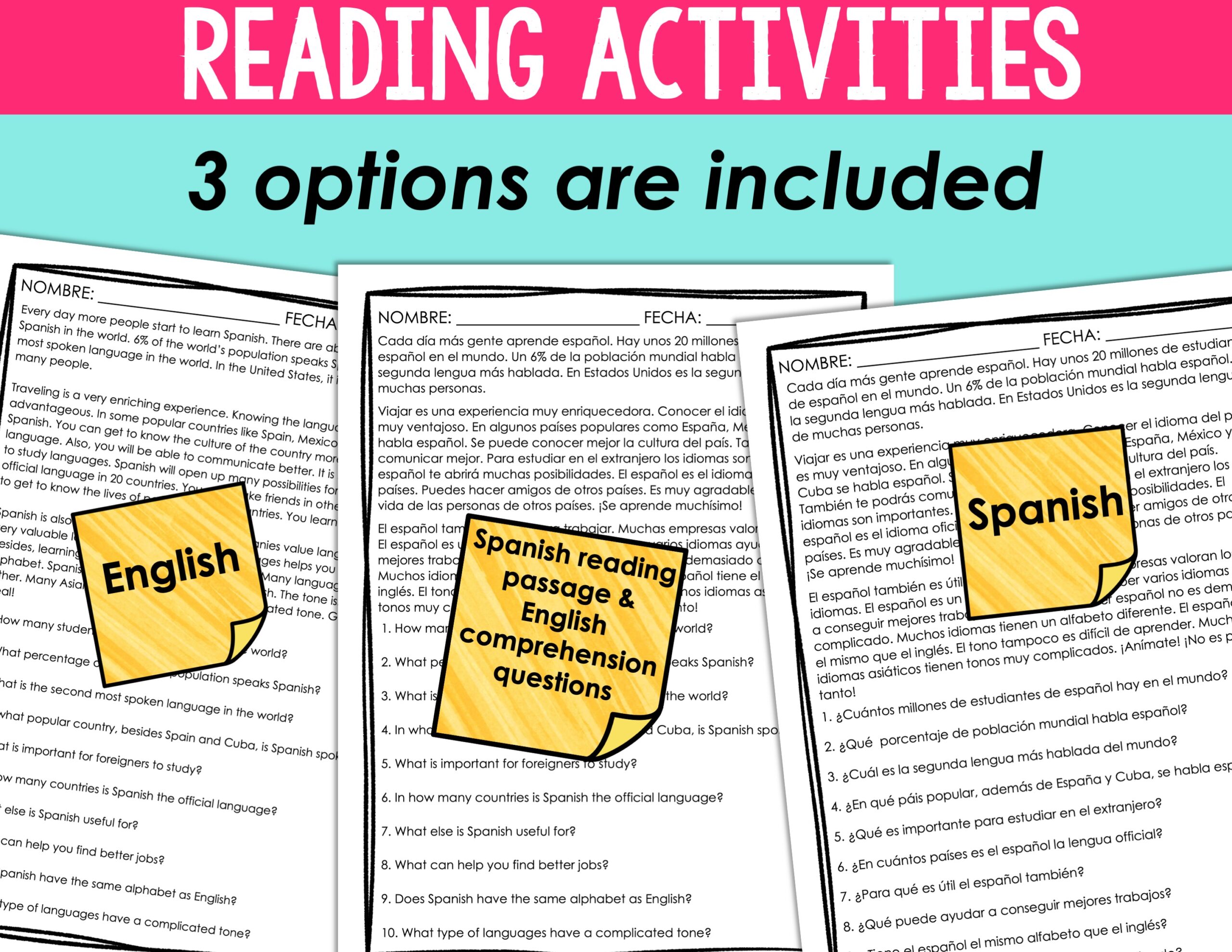 Spanish Back to School Activities | Projects, Readings, Posters, Icebreakers, & More - Image 10